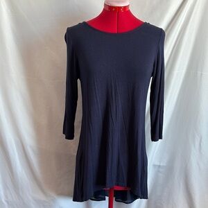 Kim & Cami Blue Gray Asymmetrical Tunic 3/4 Sleeves LL141